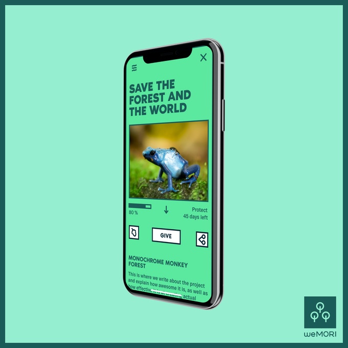 地球を再生するアプリ『weMORI』に寄付しました