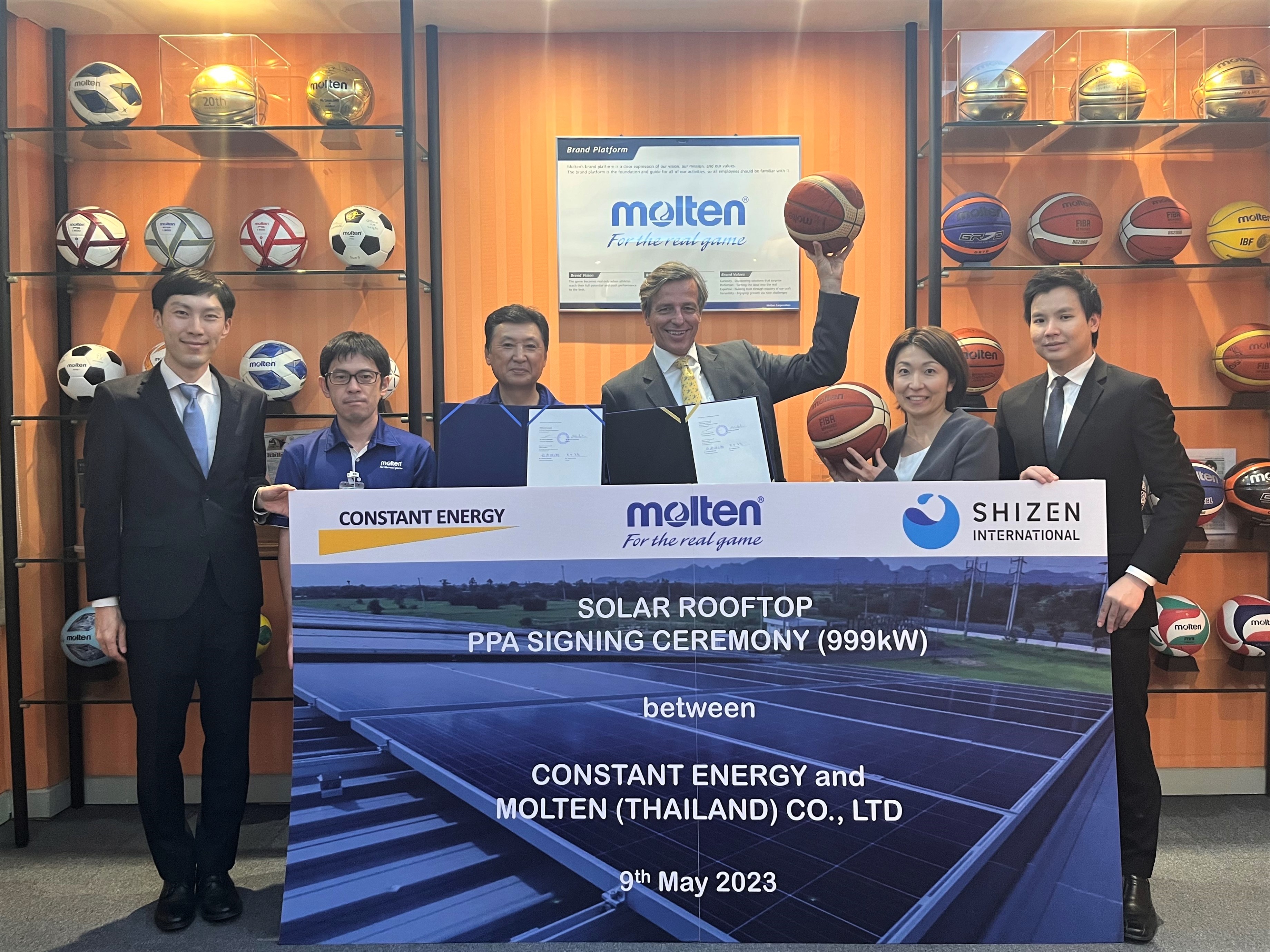 Shizen Energy and Constant Energy sign PPA with  Molten Corporation subsidiary for 999kWp project